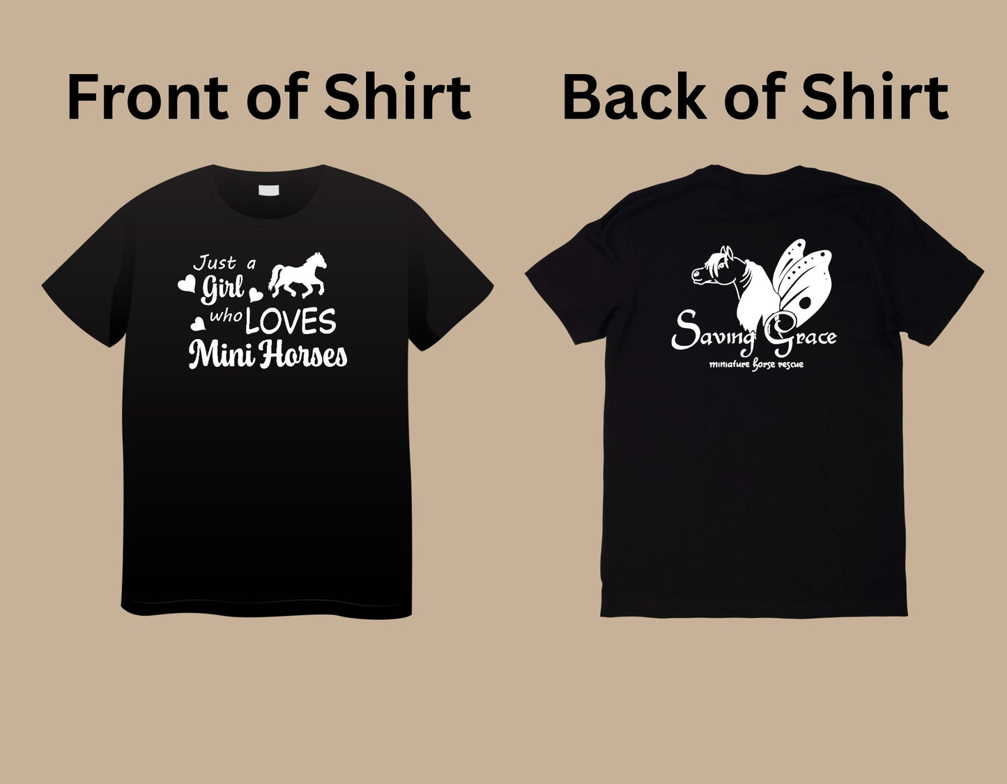 Just a Girl who Loves Mini Horses Saving Grace Miniature Horse Rescue T-Shirt