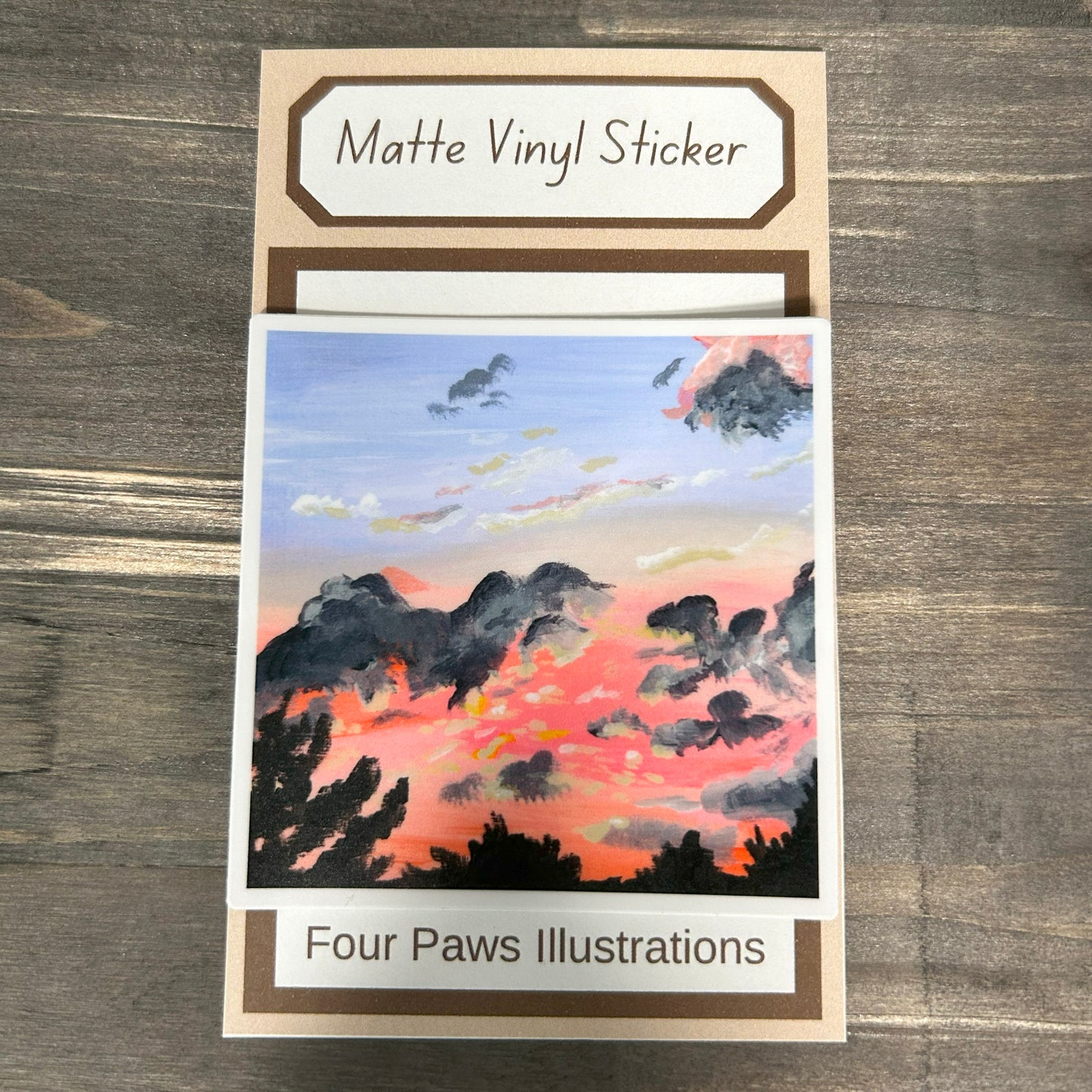 Cotton Candy Skies Sunset Matte Vinyl Sticker