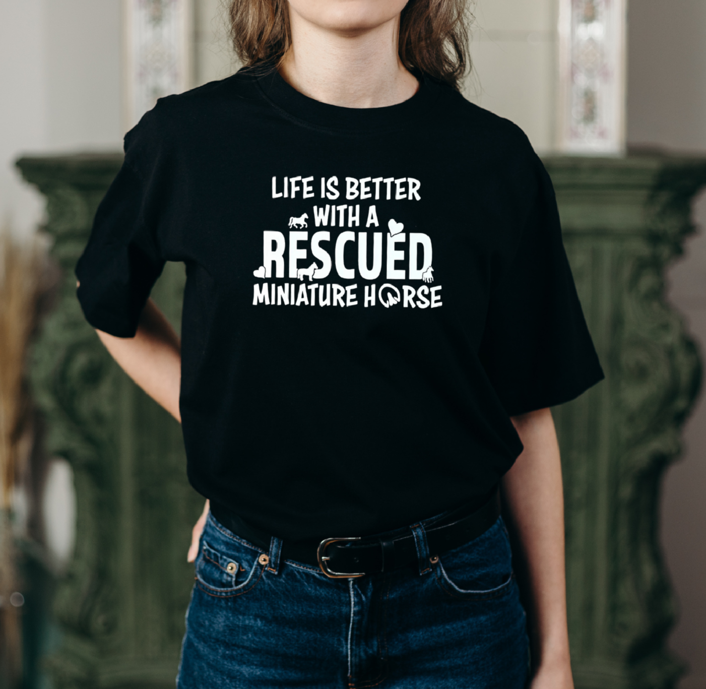 Life is Better with a Rescued Miniature Horse Saving Grace Miniature Horse Rescue T-Shirt