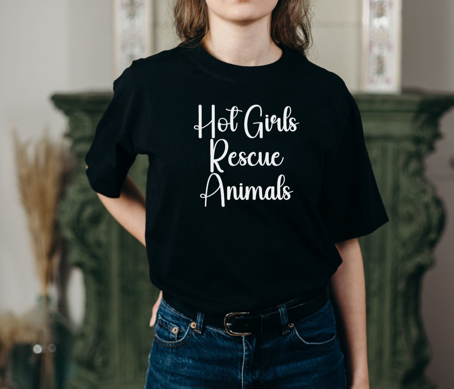 Hot Girls Rescue Animals T-Shirt