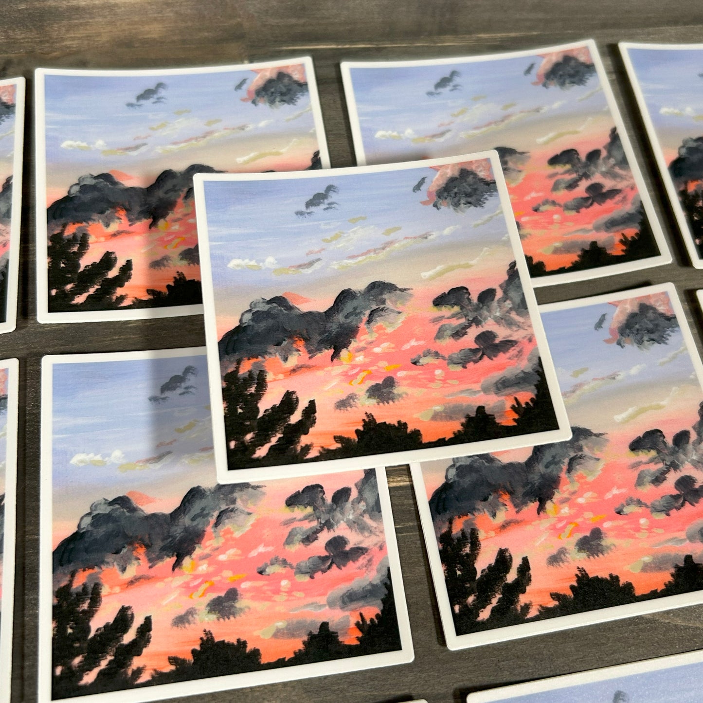 Cotton Candy Skies Sunset Matte Vinyl Sticker