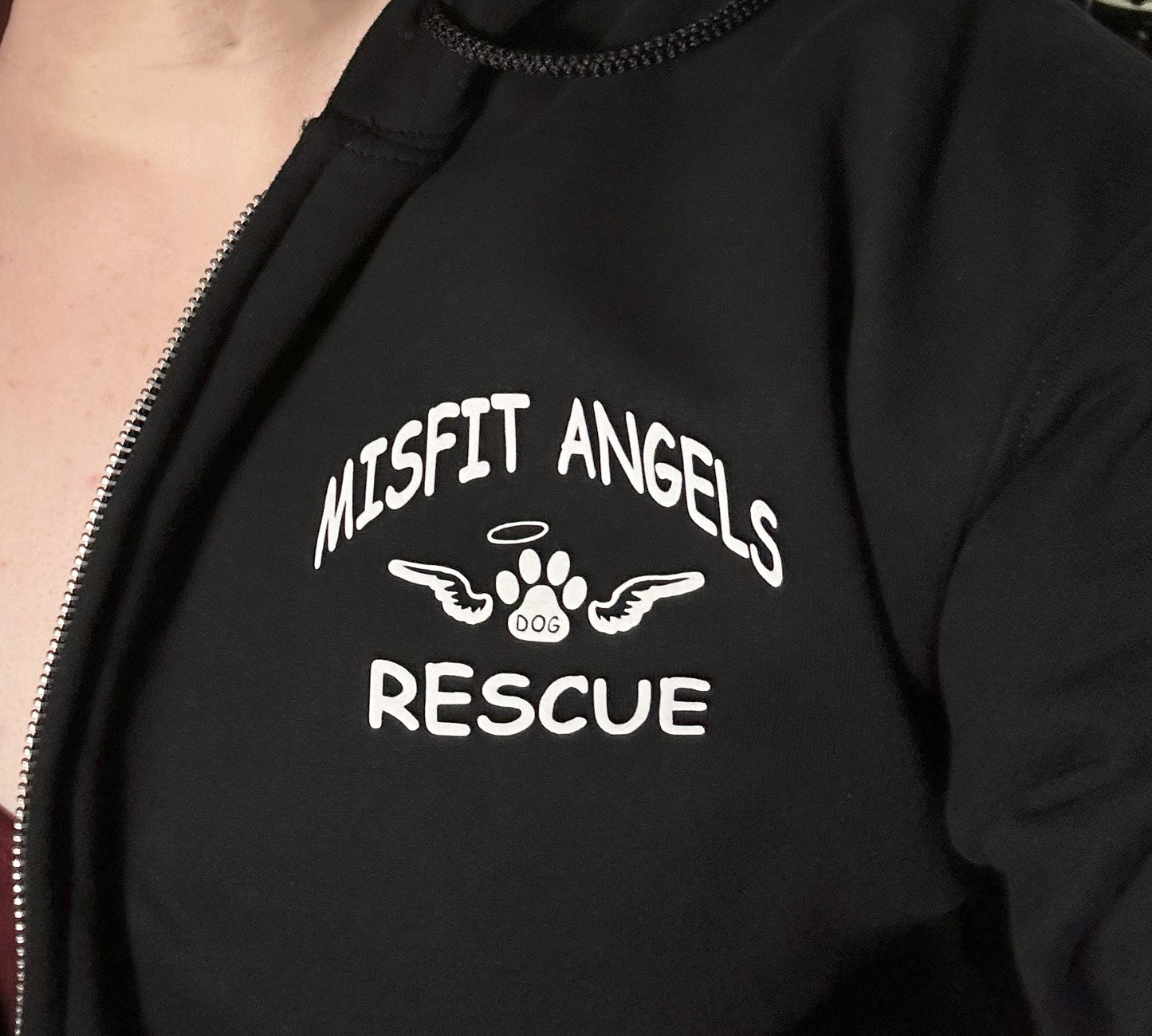 Misfit Angels Dog Rescue Zip-Up Jacket