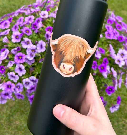 Fluffy Cow Matte Vinyl Sticker