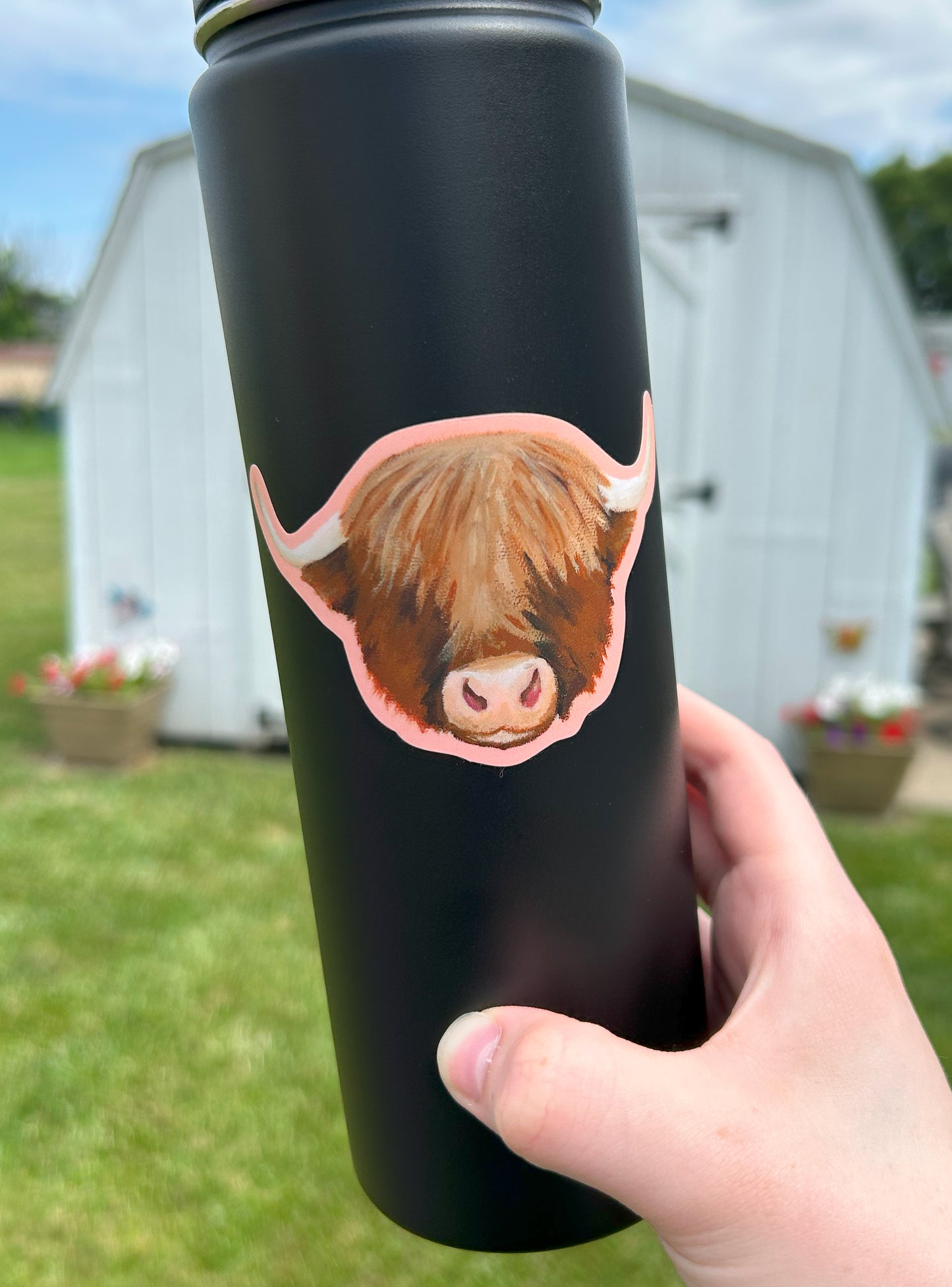 Fluffy Cow Matte Vinyl Sticker