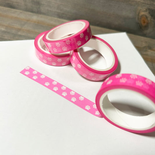 Pink Paw Print Washi Tape